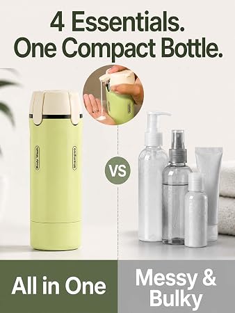 4-in-1 Refillable Plastic Travel Bottle Leak Proof Toiletry Container for Shampoo Lotion Luxury Durable