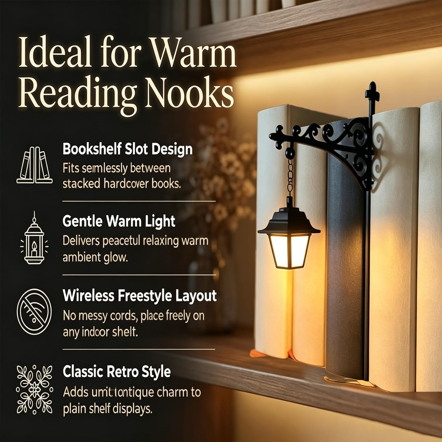 Bookshelf Clip‑on Ambient Light
