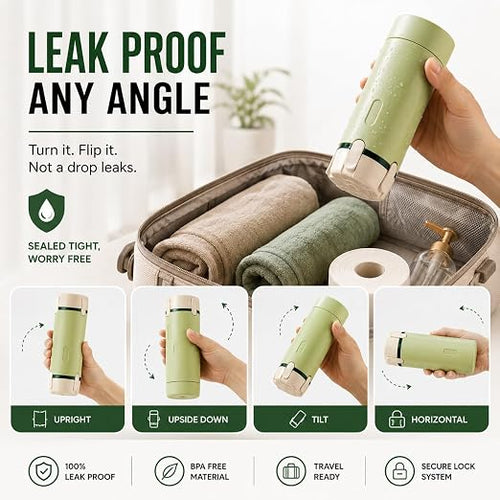 4-in-1 Refillable Plastic Travel Bottle Leak Proof Toiletry Container for Shampoo Lotion Luxury Durable