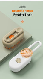 3‑in‑1 Electric Pet Steam Brush, One‑Click Spray for Floating Hair Removal