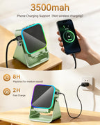 5‑in‑1 Inductive Phone Speaker Stand, No‑Pairing Instant Sound Desktop Phone Holder with RGB Ambient Light, Adjustable Angle Smartphone Stand for Desk