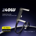 New 240W Charging Cable with Fold‑Out Phone Stand