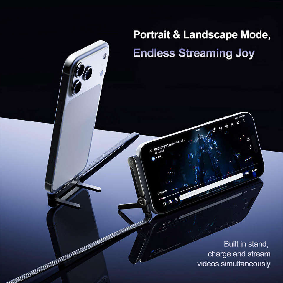 New 240W Charging Cable with Fold‑Out Phone Stand